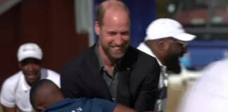 Prince William tackled by students in rugby team game during Cape Town visit