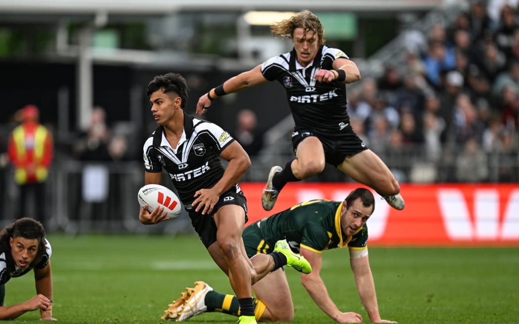 Keano Kini of New Zealand.
New Zealand Kiwis v Australia Kangaroos 2024 Pacific Championships rugby league test match  at Apollo Projects Stadium, Christchurch, New Zealand on Sunday 27 October 2024. © Photo: Andrew Cornaga / Photosport