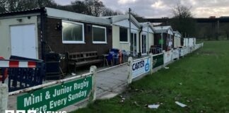 Littleborough Sports Club: a series of pavillions overlooking a grass pitch