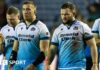 Scotland's Matt Fagerson (L) and Ewan Ashman look dejected at full time during The Famous Grouse Nations Series match between Scotland and South Africa at Scottish Gas Murrayfield