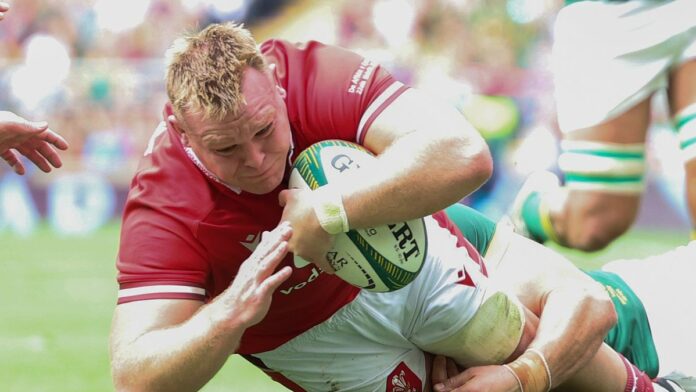 Dewi Lake of Wales scores a try ahead of the Wales vs Fiji live streams for the Autumn International Series 2025 match in Week 2