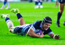 Scotland's Darcy Graham scores a try against Fiji in their the first Scotland Autumn International of 2024.