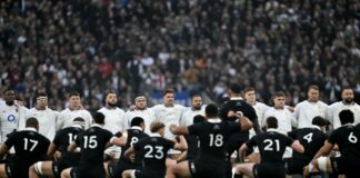 X erupts as England fans drown out haka with controversial rugby anthem