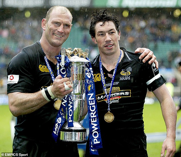 Tom Voyce pictured with former England and Wasps captain Lawrence Dallaglio