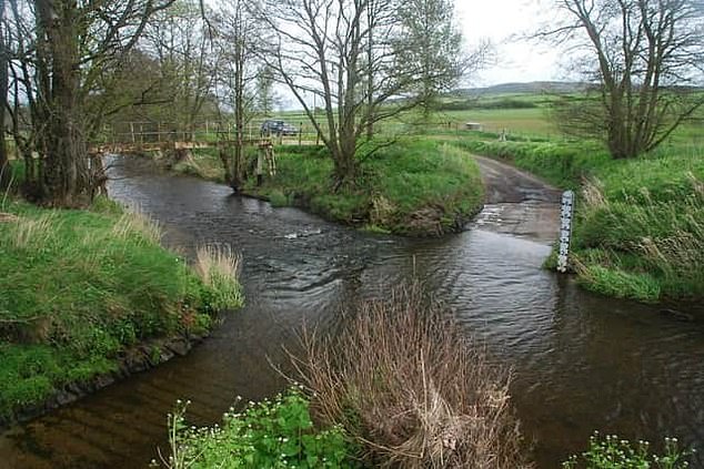 Mr Voyce had attempted crossing over the cross Abberwick Ford (pictured) over the River Aln near Alnwick, Northumberland, before his car was swept away with the current