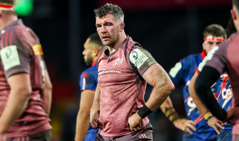 Munster's Peter O'Mahony: exemplified Munster's traditional fighting spirit as his side overpowered Stade Francais at Thomond Park. Photograph: Nick Elliott/Inpho
