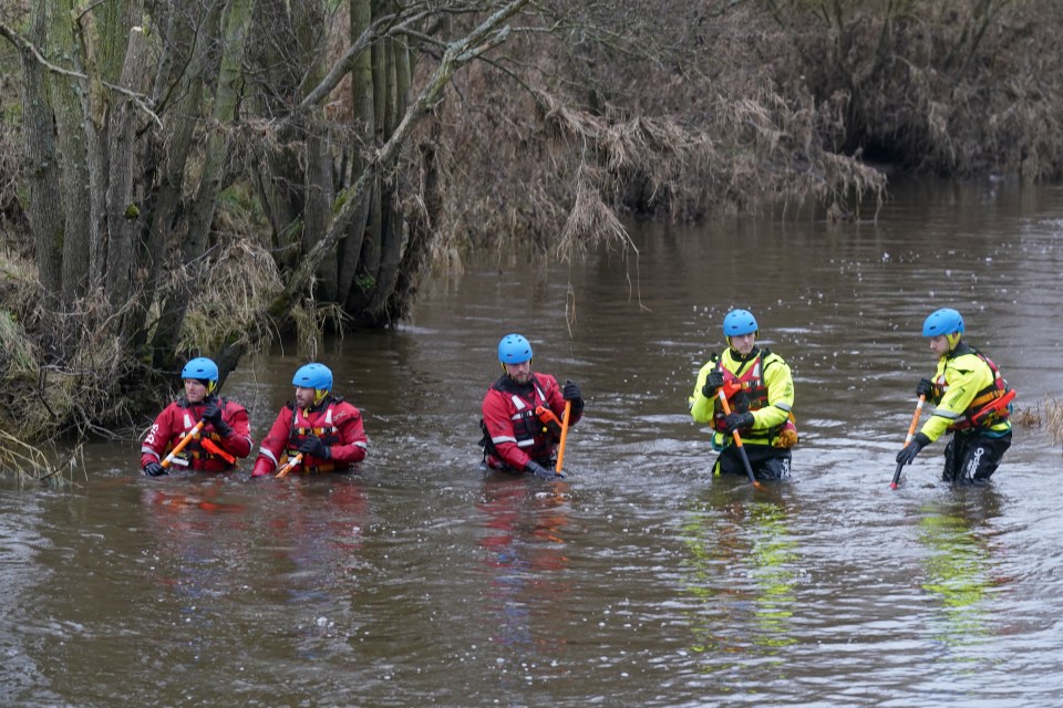 Members of a search and rescue team at Abberwick Ford