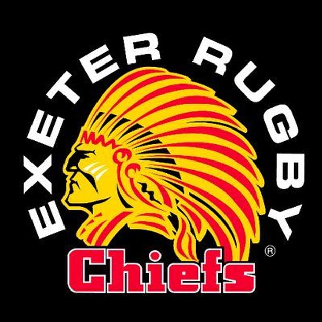 The fears come after Exeter Chiefs changes its logo away from its Native American-themed brand (pictured) in 2022