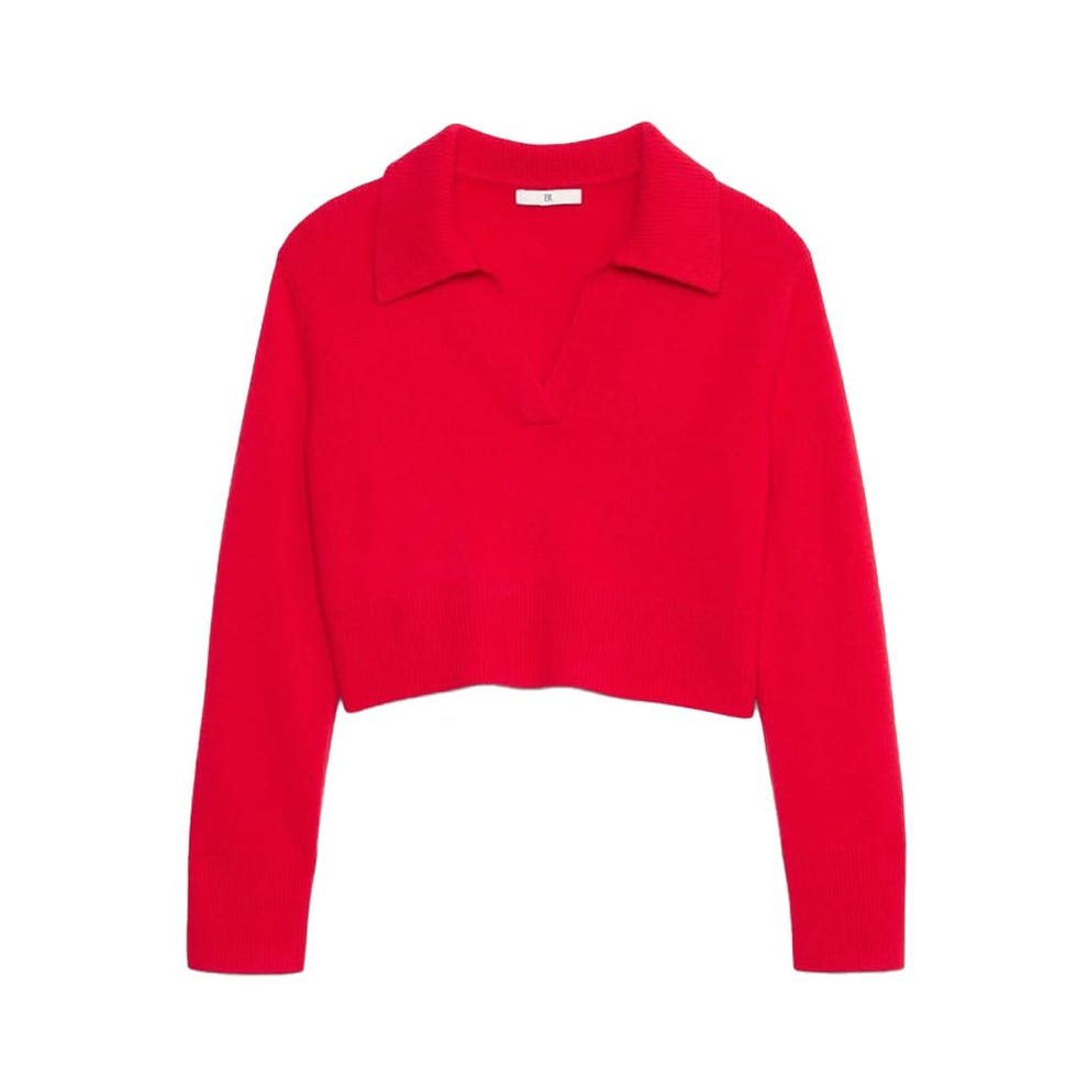 Cashmere Cropped Rugby Sweater Polo