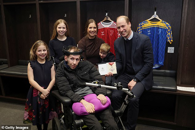 In January, the Prince of Wales honoured Rob for his charitable efforts, telling him 'we're all so proud of you' while visiting Headingley Stadium in Leeds to present the rugby legend with his CBE