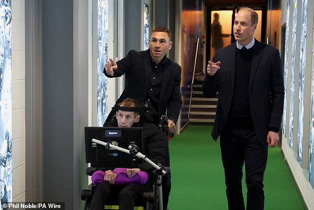 The Prince and Princess of Wales sent a message of support to Kevin Sinfield after the passing of his beloved late friend Rob Burrow. Both pictured with William earlier this year