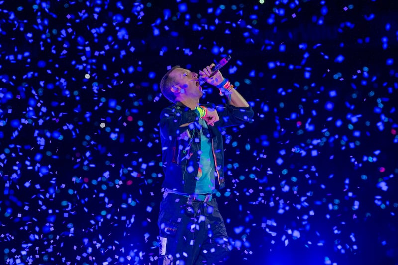 Chris Martin of Coldplay performs on stage at Croke Park, Dublin.
Photograph: Tom Honan for The Irish Times.