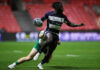 Bristol Bears' Gabriel Ibitoye runs with the ball in his team's Premiership match against Northampton Saints in October 2024.