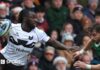 Gabriel Ibitoye of Bristol Bears tries to make a break against Leicester Tigers