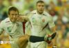 Ben Cohen celebrates with his England team-mates