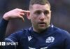 Scotland captain Finn Russell (left) in training