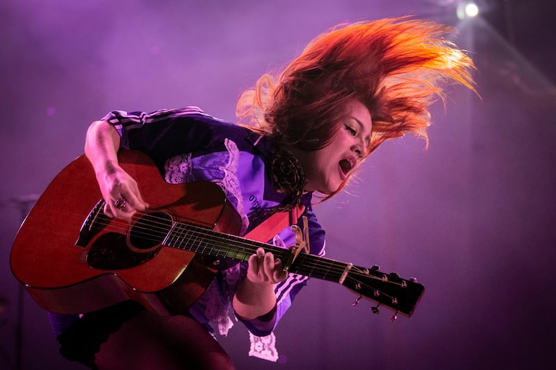 CMAT performs on stage at Fairview Park, Dublin. Photograph: Tom Honan for The Irish Times.