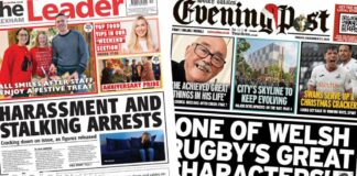 Wales' papers: Stalking arrests and ex Rugby player death