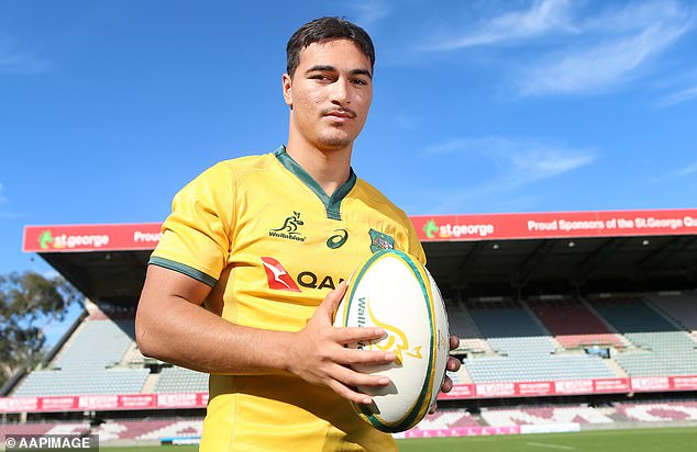 Jordan Petaia (pictured) has quit rugby union to chase his NFL dreams in the USA