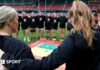 Wales women huddle at a captain's run