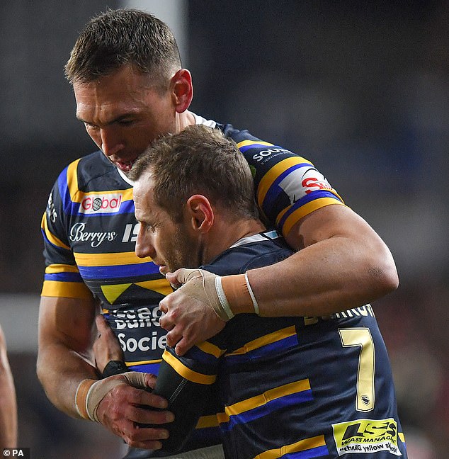 Sinfield (left) and Burrow (right) played together for Leeds Rhinos, and their bond grew even stronger after Burrow's diagnosis