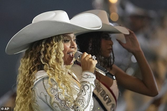 The NFL Christmas Day double-header was also a major success for Netflix, with pop sensation Beyonce (above) performing at half-time in her home city of Houston, Texas