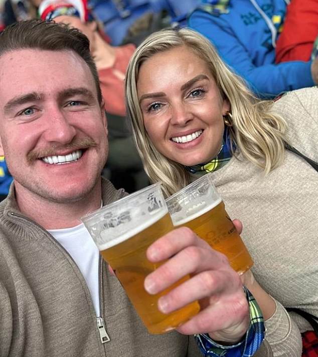 The rugby star is now dating former jockey Leonna Mayor, 34, (pictured) who has vowed to stick by him