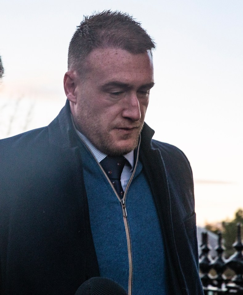 Stuart Hogg arriving at court for sentencing.