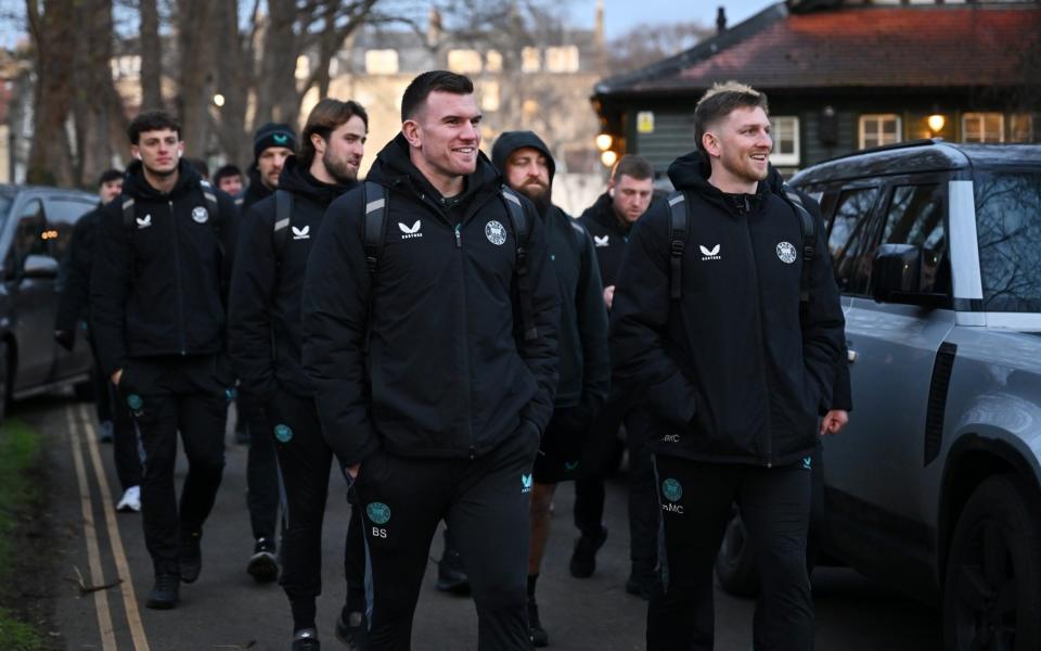 Bath players arriving ahead of their home match against Clermont