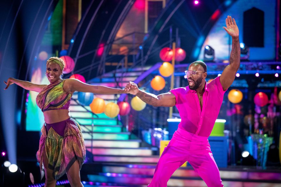 Oti Mabuse and Ugo Monye dancing on Strictly Come Dancing.