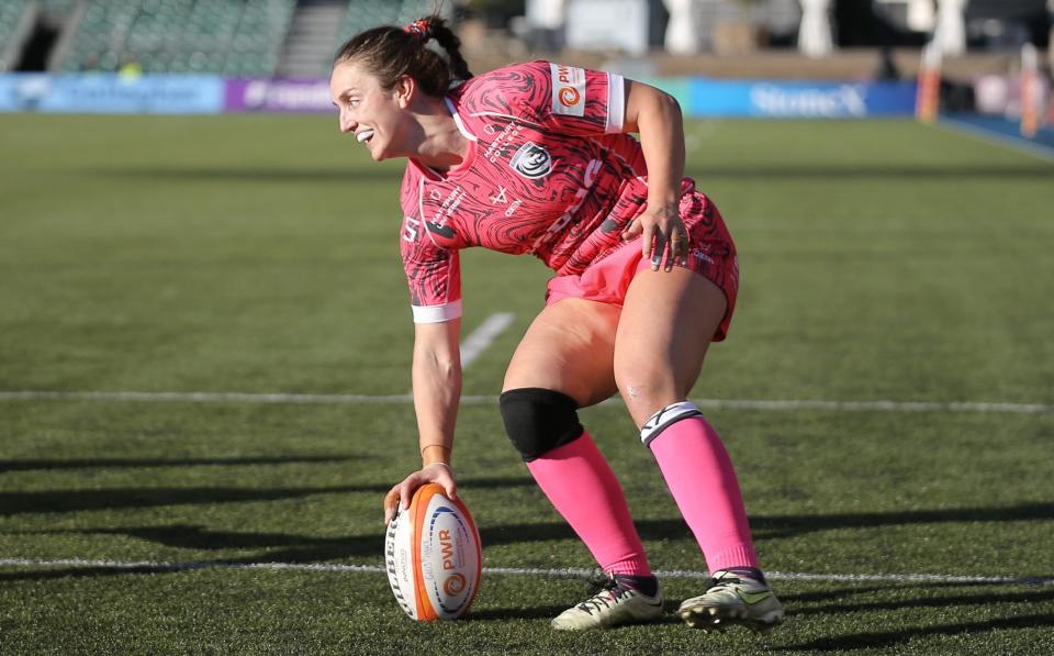 Rachel Lund scores a try for Gloucester-Hartpury – Reason 60 per cent of women rugby players experience incontinence on the pitch