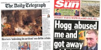 Scotland's papers: Debt crisis threat and rugby star admits abuse