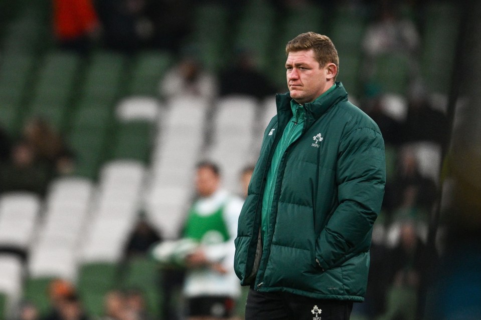 1 February 2025; Tadhg Furlong of Ireland before the Guinness Six Nations Rugby Championship match between Ireland and England at Aviva Stadium in Dublin. Photo by Ramsey Cardy/Sportsfile