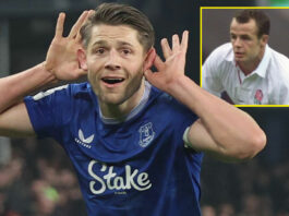 Ex-England rugby star confesses to committing cardinal sin at Everton vs Liverpool