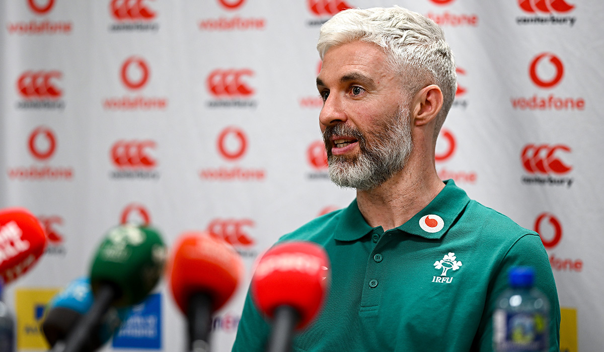 Head of athletic performance Aled Walters during an Ireland Rugby media conference at the IRFU High Performance Centre in Dublin. Pic: Seb Daly/Sportsfile