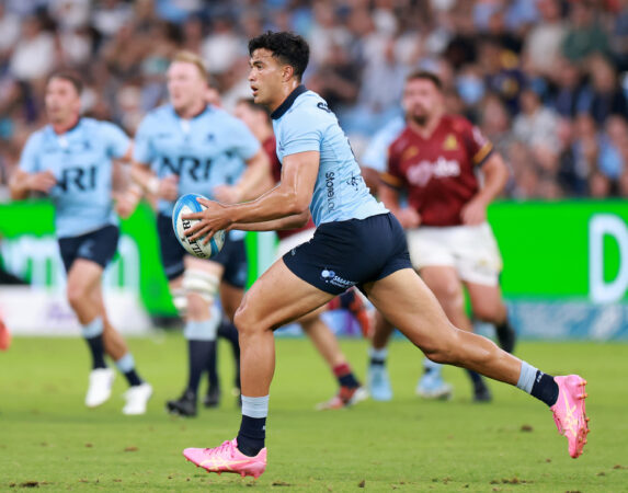 Joseph-Aukuso Suaalii of the Waratahs is one of the stars of Super Rugby Pacific. (Photo by Darrian Traynor/Getty Images)