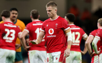 Gareth Anscombe at the end of Wales’ defeat to Australia in the 2025 Autumn Nations Series