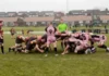 BBC Clifton RFC and Cinderford RFC teams locked in a scrum during a game