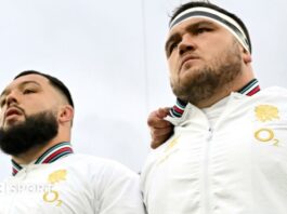 Ellis Genge and Jamie George face down the haka