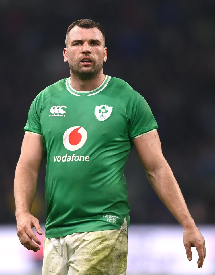 Tadhg Beirne of Ireland during a rugby match.